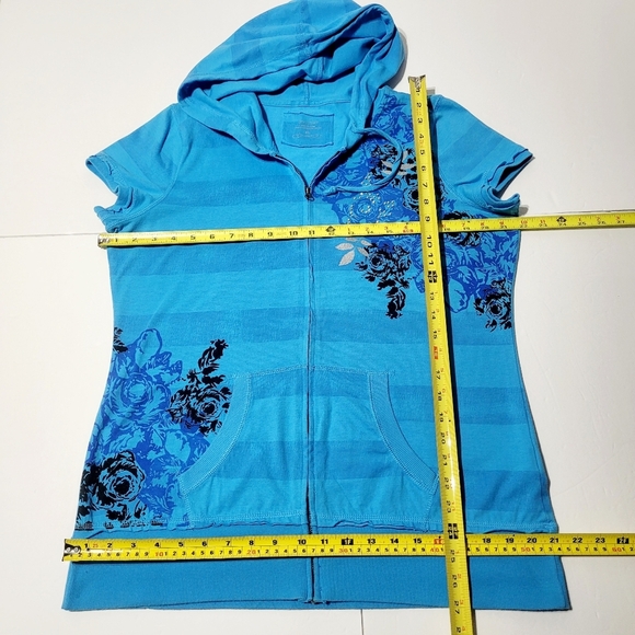 Dressbarn Blue Floral / Striped & Silver Embellished Sweatshirt (XL) - Picture 8 of 8